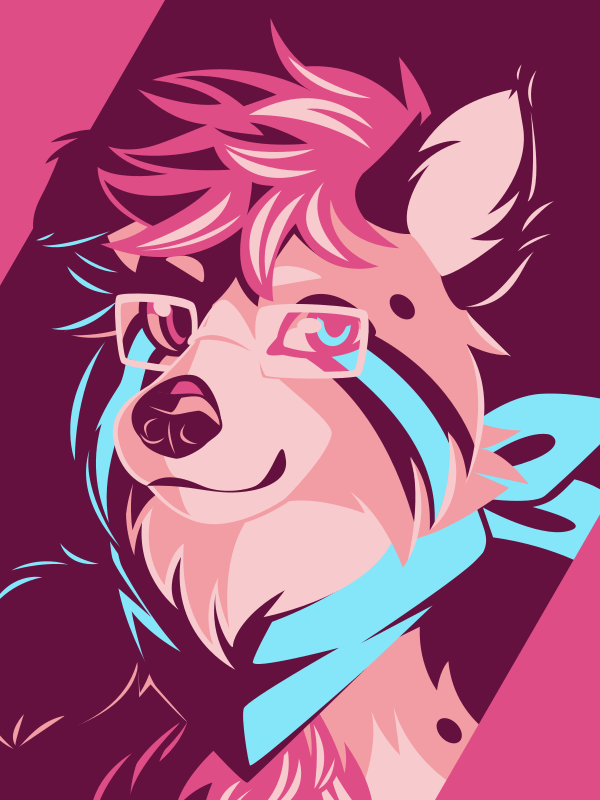 A limited palette bust drawing of Bowie