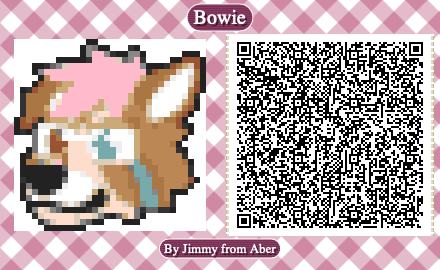 Animal Crossing New Horizons tile QR code for a Bowie tile