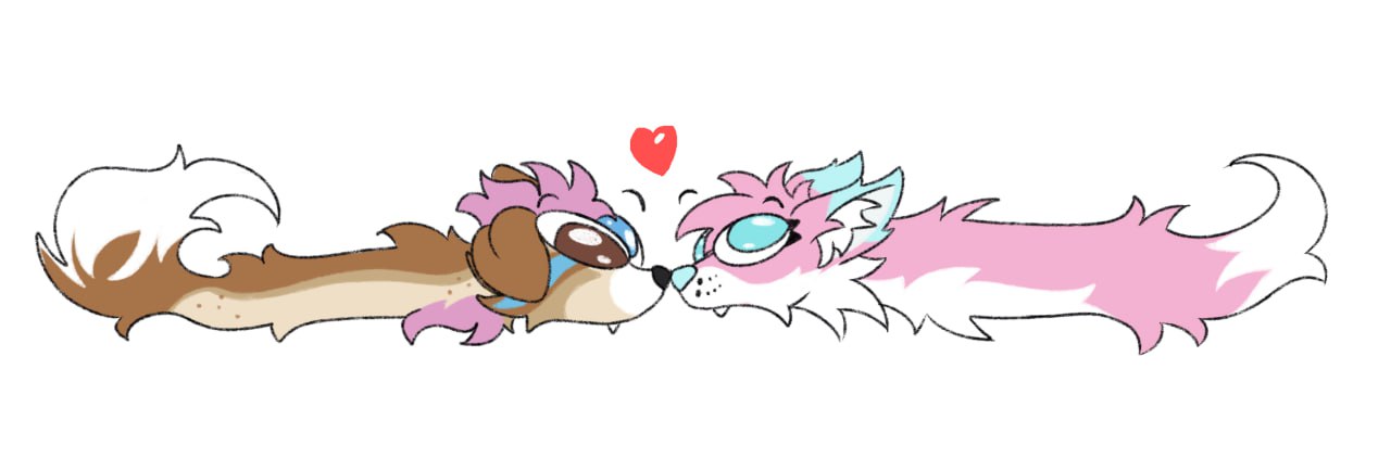 Mattie and Bowie as furry worms
